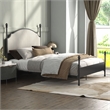 Maklaine Elegant Modern Transitional Gunmetal Metal Queen Bed