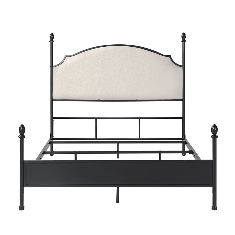 Maklaine Elegant Modern Transitional Gunmetal Metal Queen Bed