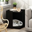 Maklaine Contemporary Litter Box Enclosure with Casters in Americano