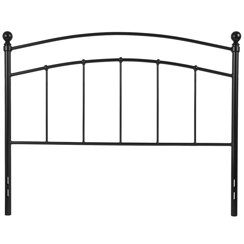 Maklaine Modern / Contemporary Full Metal Spindle Headboard in Black