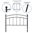 Maklaine Modern / Contemporary Full Metal Spindle Headboard in Black