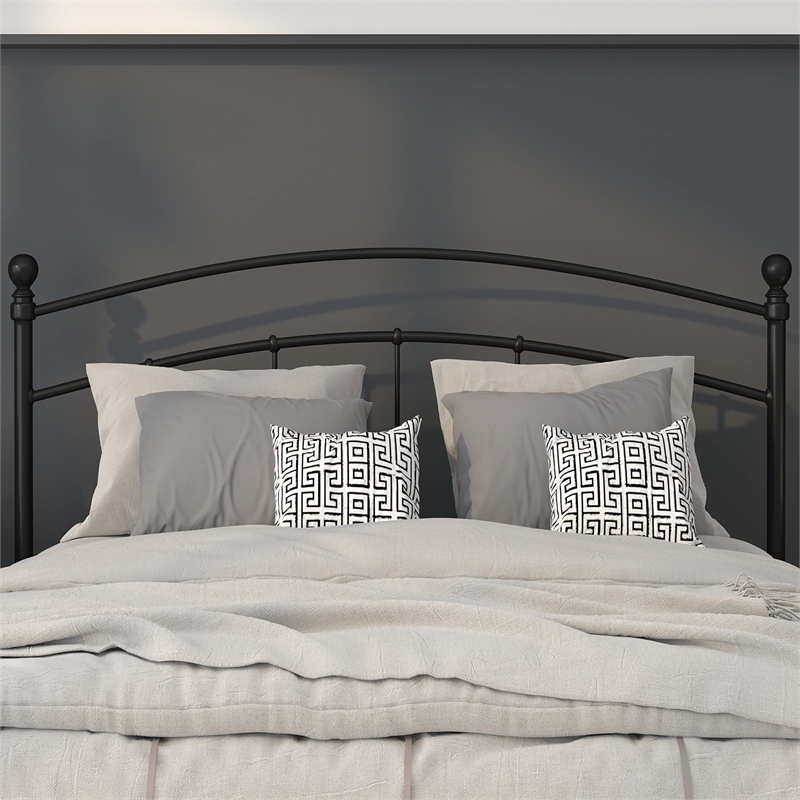 Maklaine Modern / Contemporary Full Metal Spindle Headboard in Black