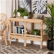 Maklaine Contemporary Bohemian Natural Brown Rattan Console Table