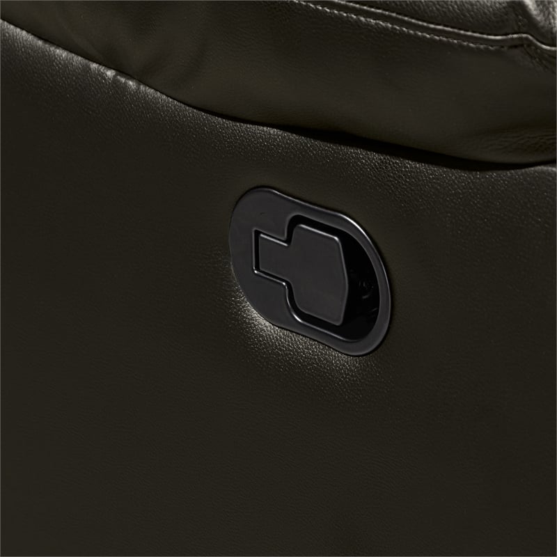 Maklaine Modern / Contemporary Leather Glider Recliner in Brown