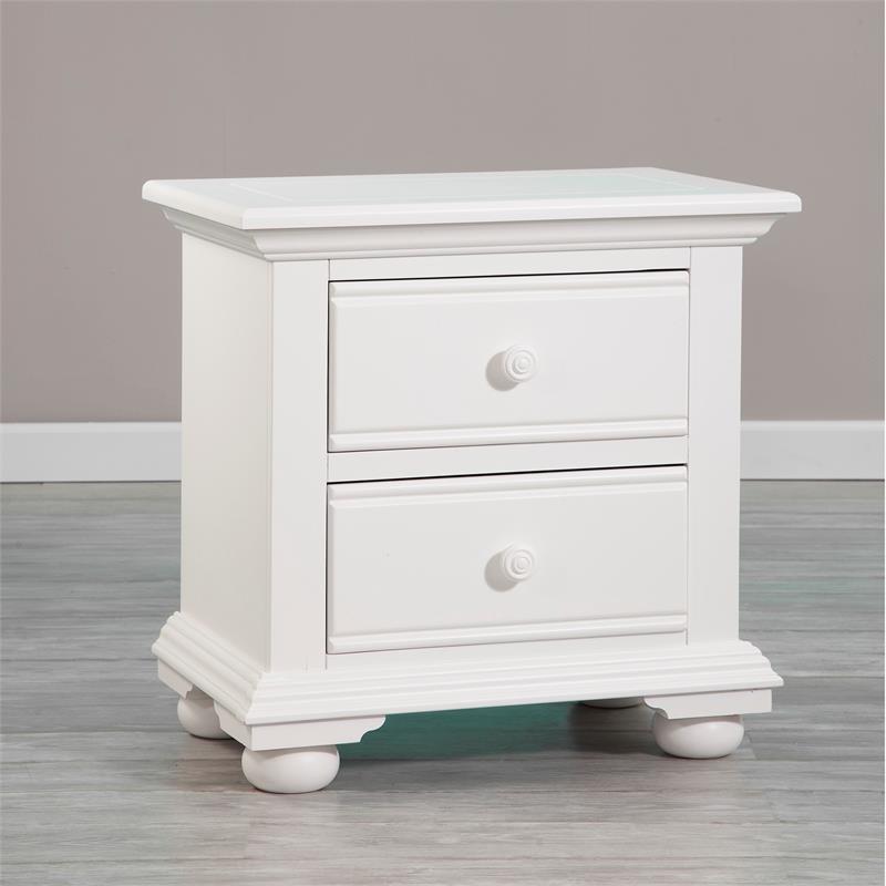Maklaine Cottage Traditions Eggshell White 2-Drawer Wood Nightstand