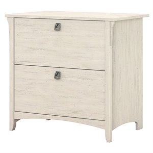 Maklaine Engineered Wood 2 Drawer Lateral File Cabinet in Antique White