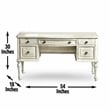 Maklaine Engineered Wood Traditional Vanity Desk in White Finish