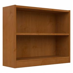 Maklaine Engineered Wood Small 2 Shelf Bookcase in Natural Cherry