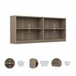 Maklaine Engineered Wood Small 2 Shelf Bookcase in Ash Gray (Set of 2)