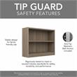 Maklaine Engineered Wood Small 2 Shelf Bookcase in Ash Gray (Set of 2)