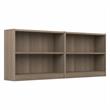 Maklaine Engineered Wood Small 2 Shelf Bookcase in Ash Gray (Set of 2)
