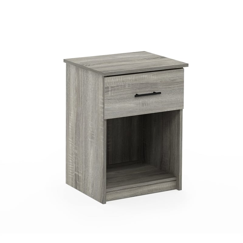 Maklaine Nightstand with Handle with One Drawer in French Oak Gray