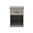 Maklaine Nightstand with Handle with One Drawer in French Oak Gray