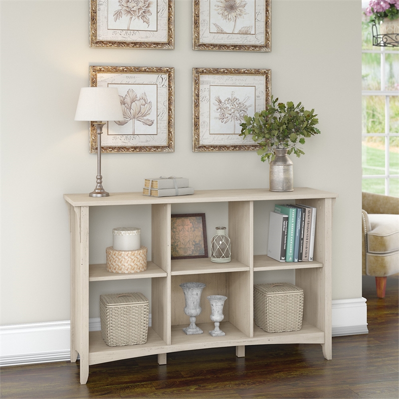 Maklaine Farmhouse Engineered Wood 6 Cube Organizer in Antique White