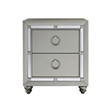 Maklaine Elegant Wood Modern Transitional Nightstand in Silver