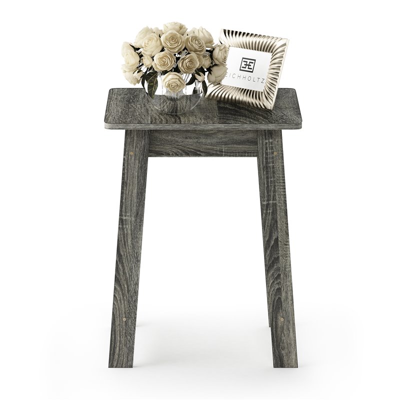 Maklaine Contemporary Engineered Wood Beginning End Table in French Oak Gray