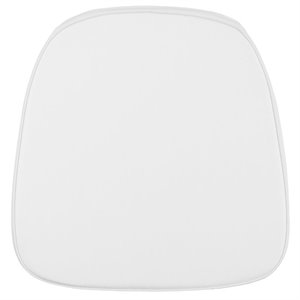 Maklaine Transitional Chiavari Fabric Seat Cushion in Snow White