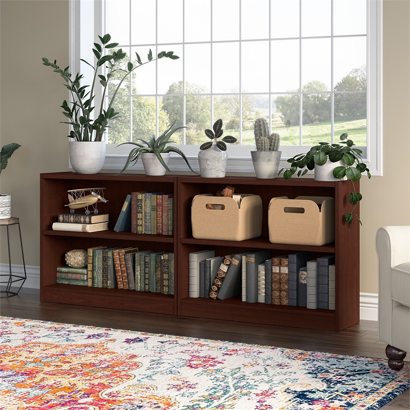 Maklaine Universal 2 Shelf Bookcase in Vogue Cherry (Set of 2)