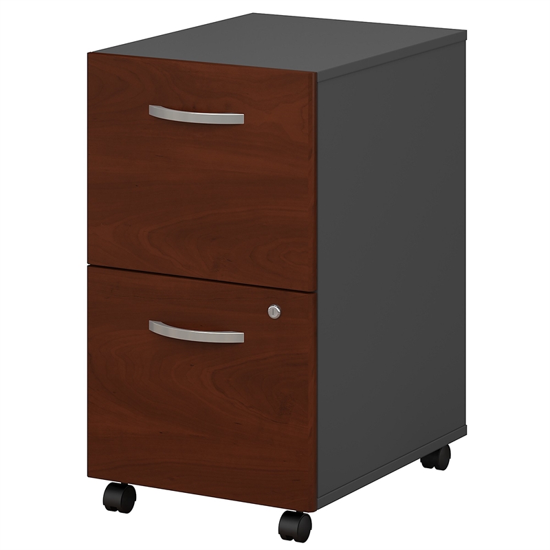 Maklaine Engineered Wood 2 Drawer Mobile File Cabinet in Hansen Cherry