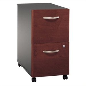 Maklaine Engineered Wood 2 Drawer Mobile File Cabinet in Hansen Cherry