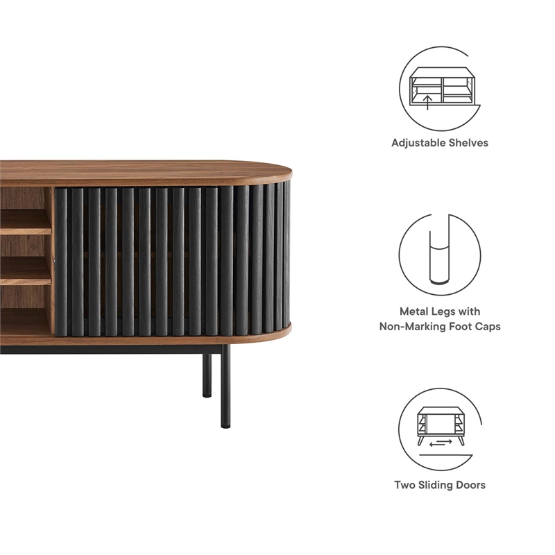 Maklaine Wood TV Stand for TVs up to 78