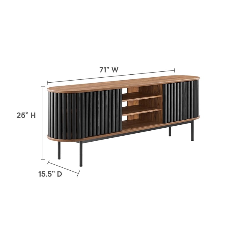 Maklaine Wood TV Stand for TVs up to 78