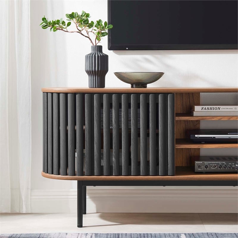 Maklaine Wood TV Stand for TVs up to 78