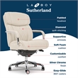 Maklaine Quilted Leather Executive Office Chair Ivory Bonded Leather