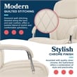 Maklaine Quilted Leather Executive Office Chair Ivory Bonded Leather