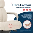 Maklaine Quilted Leather Executive Office Chair Ivory Bonded Leather