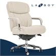 Maklaine Quilted Leather Executive Office Chair Ivory Bonded Leather