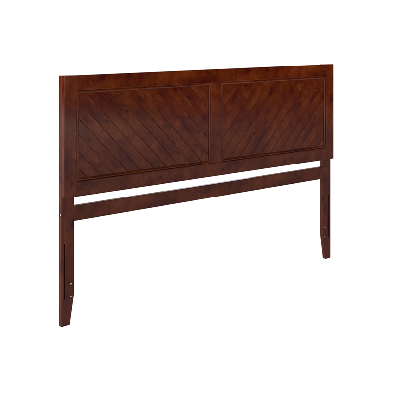 Maklaine Canyon King Wood Headboard in Walnut