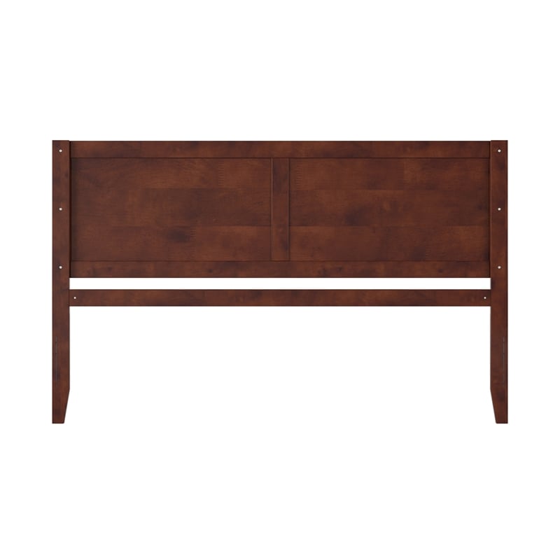 Maklaine Canyon King Wood Headboard in Walnut