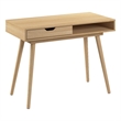 Maklaine Contemporary Engineered Wood 40W Writing Desk in Natural Oak
