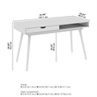 Maklaine Contemporary Engineered Wood 54W Writing Desk in Dark Walnut