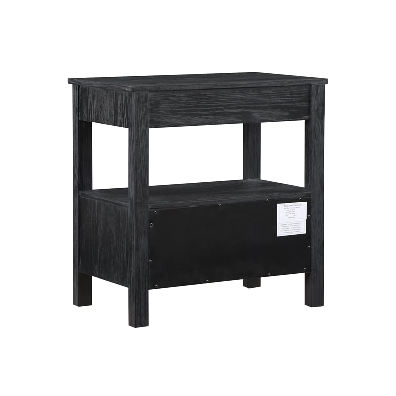 Maklaine Black Finish Wood 2-drawer Modern Storage Nightstand