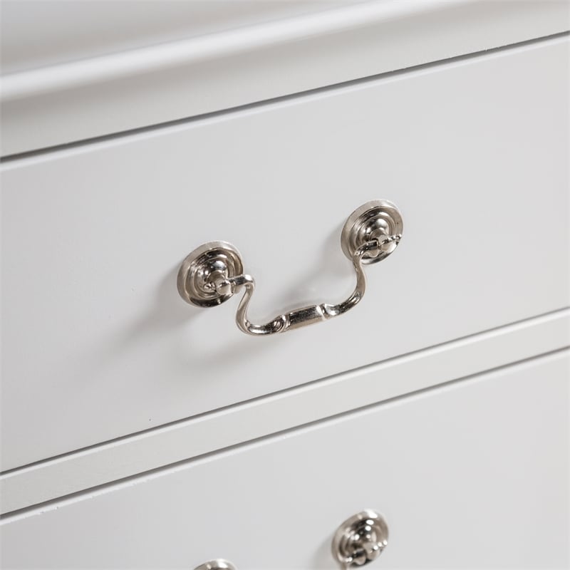 Maklaine Modern Transitional Wood 2-Drawer Nightstand in White