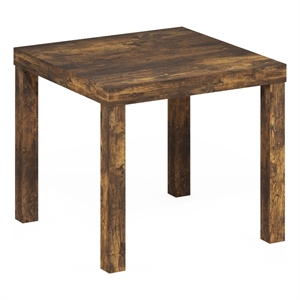 Maklaine Engineered Wood Contemporary Square Side Table in Amber Pine