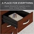 Maklaine Engineered Wood 3 Drawer Mobile File Cabinet in Hansen Cherry