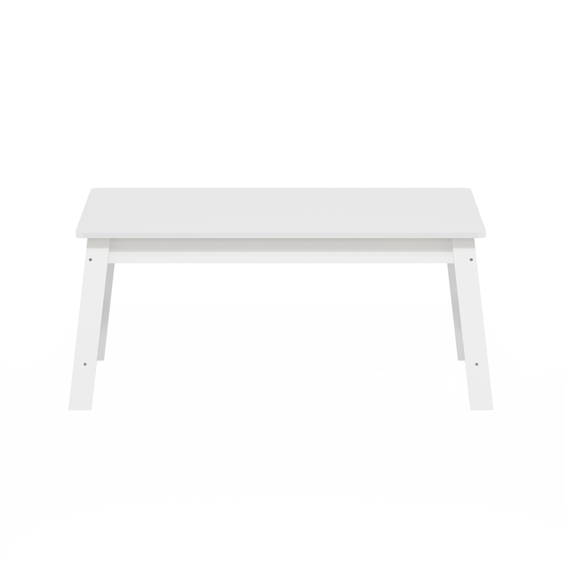 Maklaine Engineered Wood Contemporary Coffee Table in White Finish