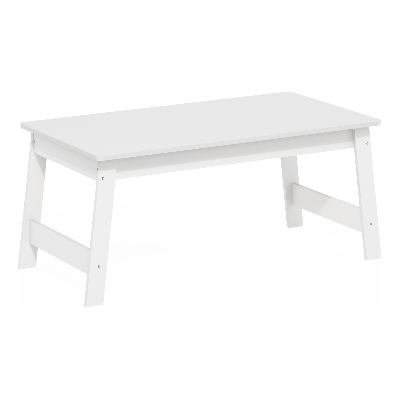 Maklaine Engineered Wood Contemporary Coffee Table in White Finish