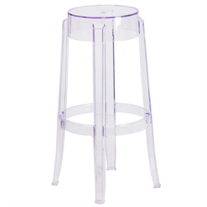 Maklaine Modern / Contemporary 30&quot Backless Transparent Bar Stool