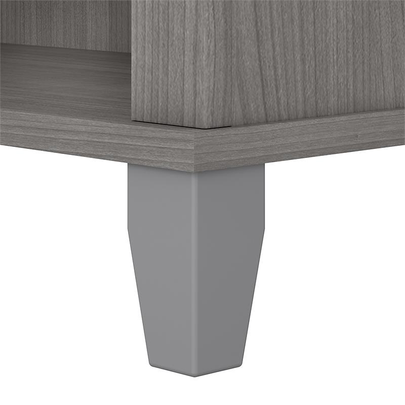 Maklaine Engineered Wood Tall 5 Shelf Bookcase in Platinum Gray