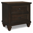 Maklaine Modern / Contemporary 2-Drawer Wood Nightstand in Walnut