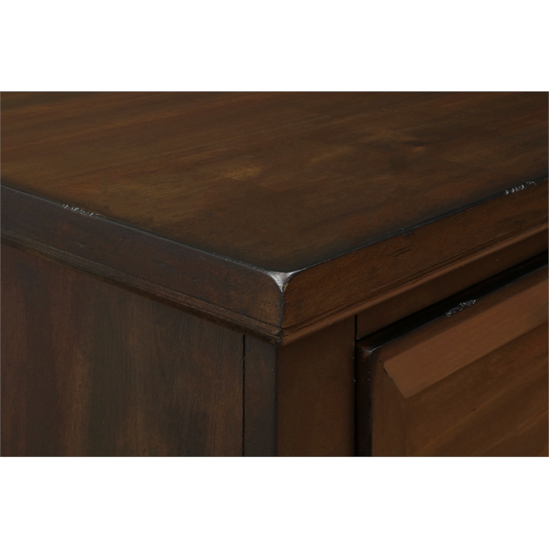 Maklaine Modern / Contemporary 2-Drawer Wood Nightstand in Walnut