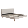 Maklaine Upholstered Velvet & Fabric King Platform Bed in Ivory