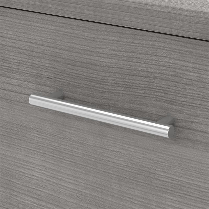 Maklaine Engineered Wood 2 Drawer Lateral File Cabinet in Platinum Gray