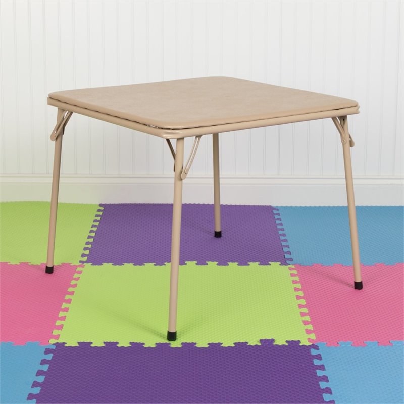 Maklaine Modern / Contemporary Vinyl Kids Folding Table In Tan