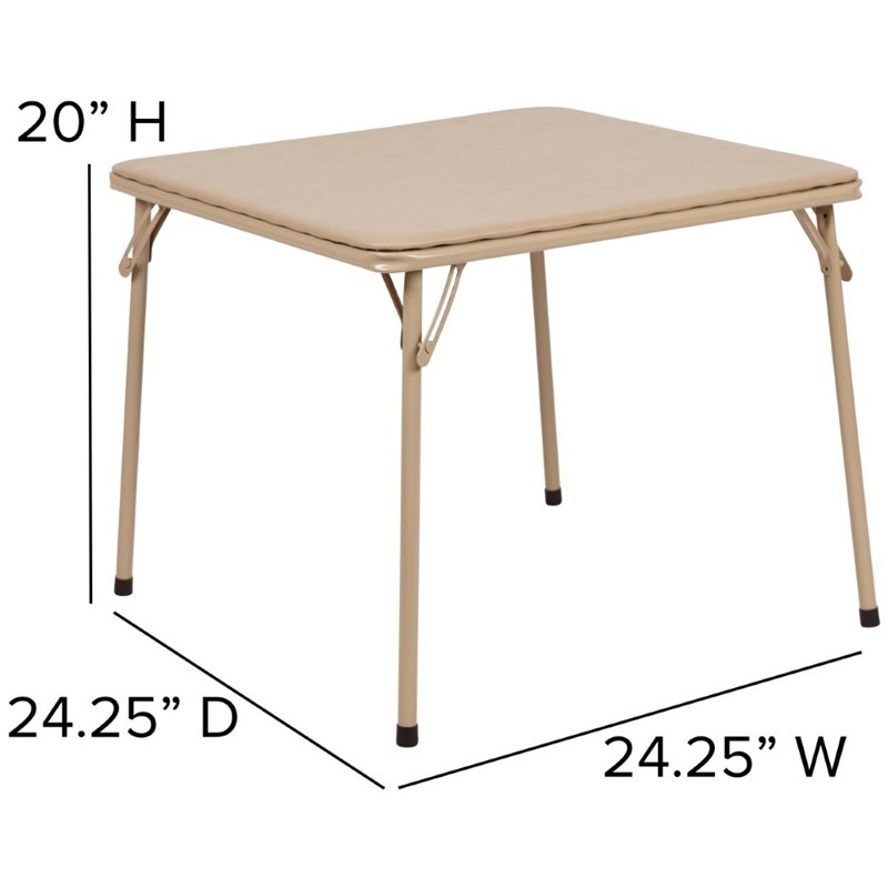 Maklaine Modern / Contemporary Vinyl Kids Folding Table In Tan
