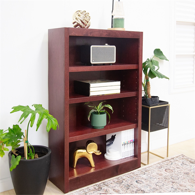 Maklaine Book Shelf - Wood Bookcase Furniture 30 x 48